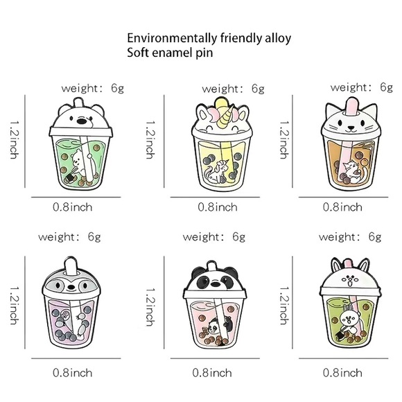 ONE Kawaii Boba Animal Enamel Pin - Picture 8 of 8